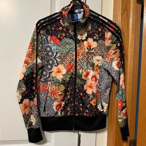 Farm Rio Adidas Floral Track Jacket size small